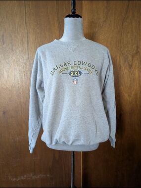 Vintage Dallas Cowboys Gray Graphic Crewneck Sweatshirt